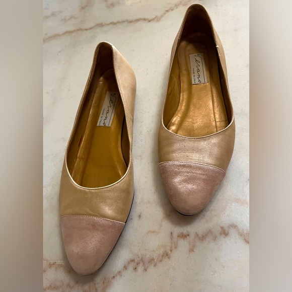 Verona Neutral Colored Cap Toe Ballet Flat Women’s Size 8 made in Italy - Picture 1 of 5